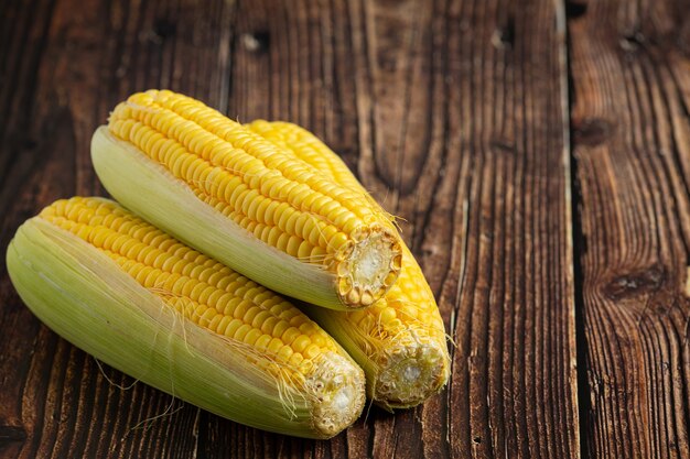 Close up on fresh corn ready to eat