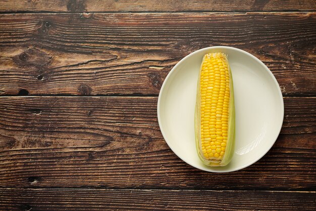 Close up on fresh corn ready to eat