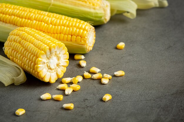 Close up on fresh corn ready to eat