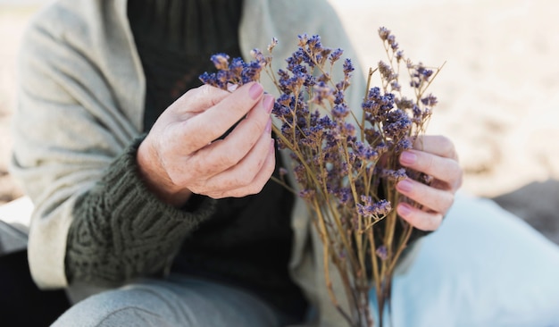 Chiuda in su di lavanda fresca