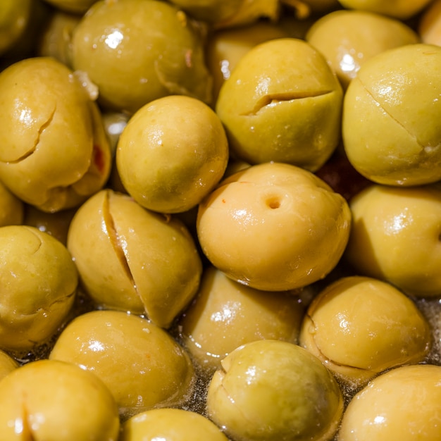Close-up of fresh yellow olives