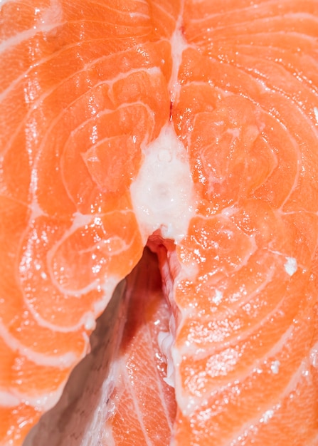 Close-up of freshly cut fish