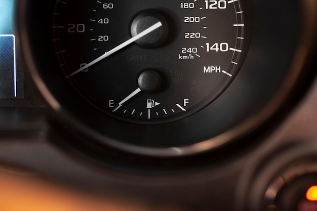 Free photo close up on fuel level gauge in vehicle