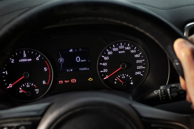 Free photo close up on fuel level gauge in vehicle