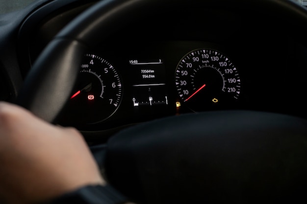 Free photo close up on fuel level gauge in vehicle