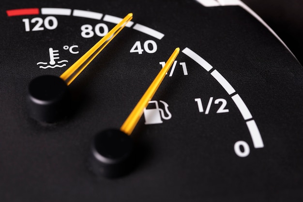 Free photo close up on fuel level gauge in vehicle