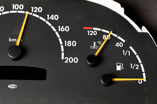 Free photo close up on fuel level gauge in vehicle