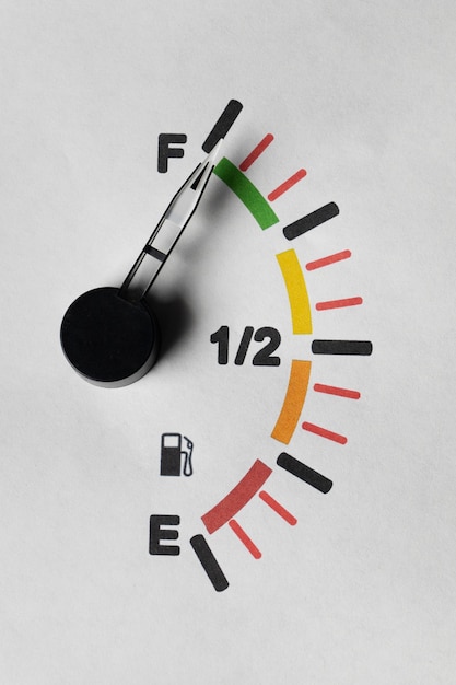 Free photo close up on fuel level gauge in vehicle