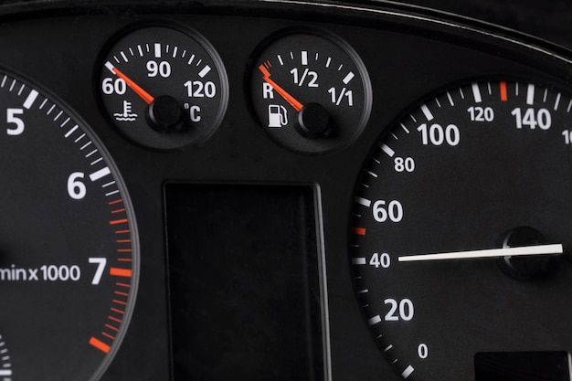Free photo close up on fuel level gauge in vehicle