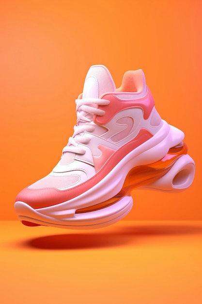 Close up on futuristic sneakers