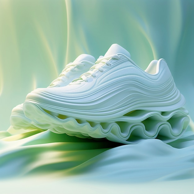 Free photo close up on futuristic sneakers