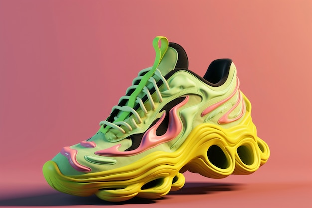 Free photo close up on futuristic sneakers