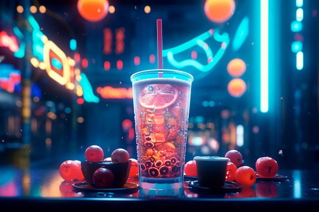 Free photo close up on futuristic soft drink