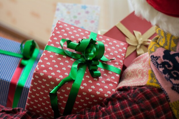 Close-up of gift box indoors