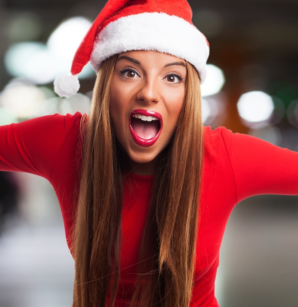 Close-up of girl having fun while shouting