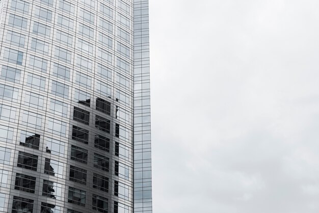 Close-up glass designed building