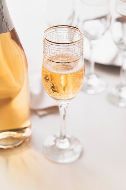 Close-up glass with alcoholic drink