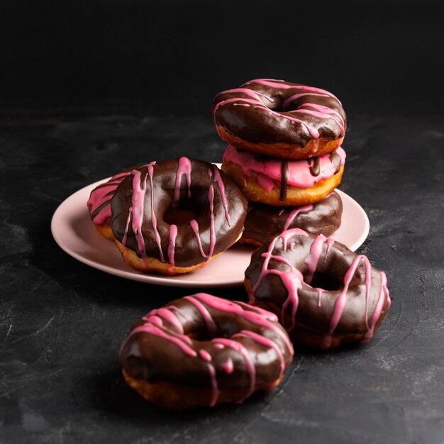 Close-up glazed donuts