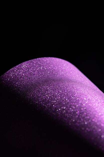 Close up on glittering purple fabric