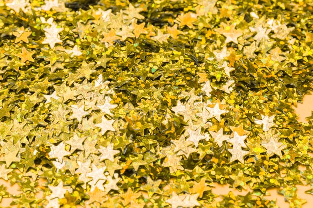 Close-up golden confetti