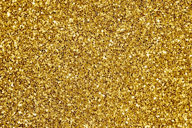 Close up of golden glitter textured background