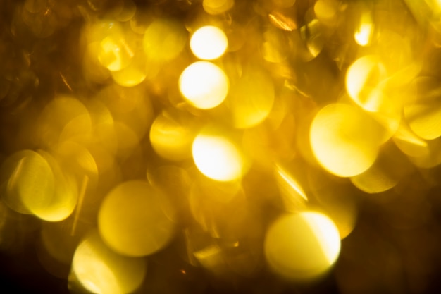 Close-up golden lights sparkling