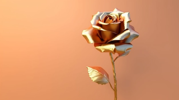 Free photo close up on golden rose