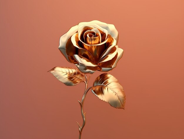 Close up on golden rose