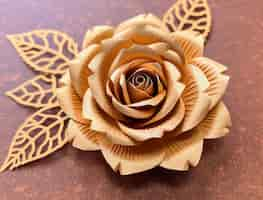 Free photo close up on golden rose