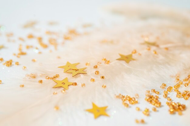 Close up on golden sparks and glitter