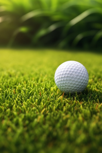 Foto gratuita close up sulla palla da golf sull'erba