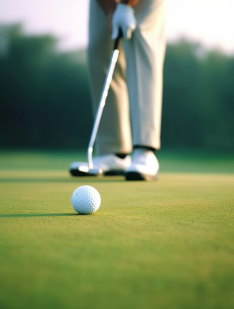 Close up on golf ball