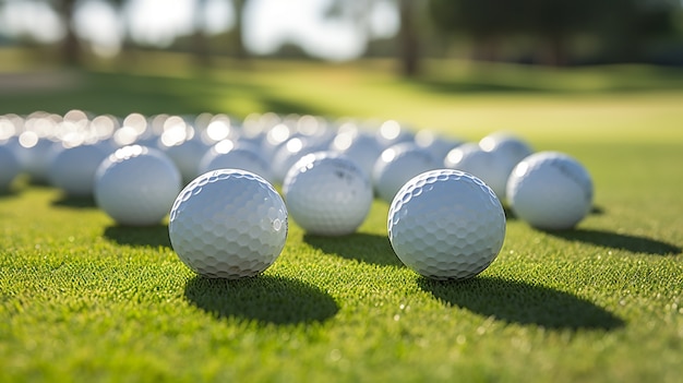Free photo close up on golf balls