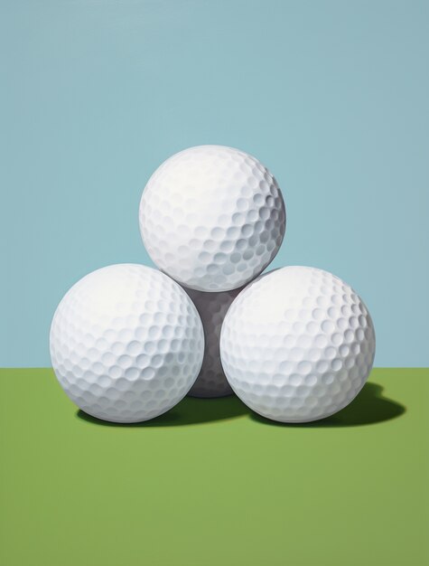 Close up on golf balls