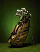 Free photo close up on golf clubs set