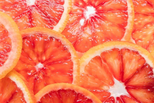 Close-up grapefruit slices ready to be served