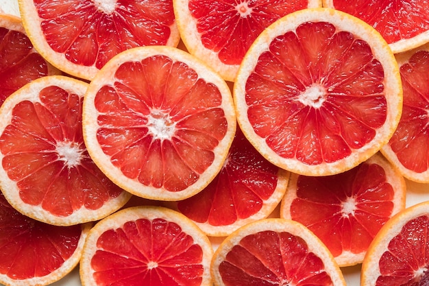 Close-up of grapefruit slices