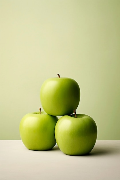 Close up green apples