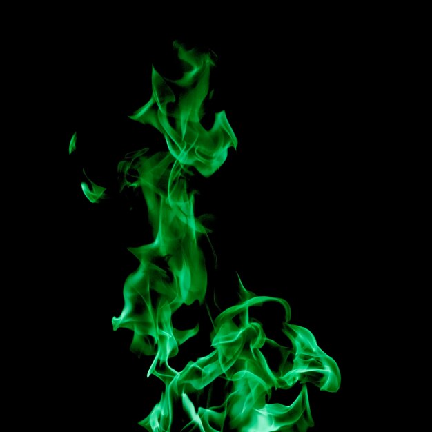 Close-up green flame