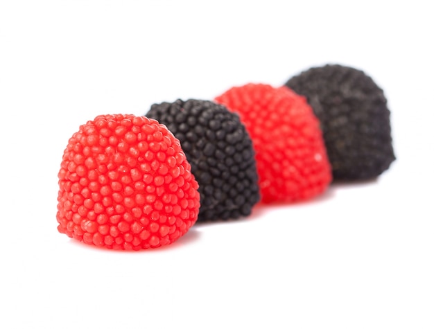 Close-up of gummy blackberries