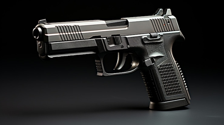 無料Photo 黒い背景に銃をクローズ アップ