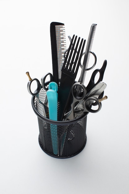 Free photo close up of hairdressing supplies