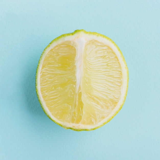Close-up of half lemon