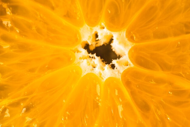 Close-up of half sliced orange