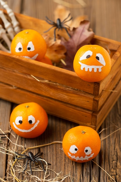 Close-up halloween pumpkins concept