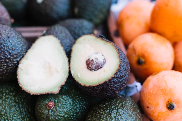 Close-up of halved avocado