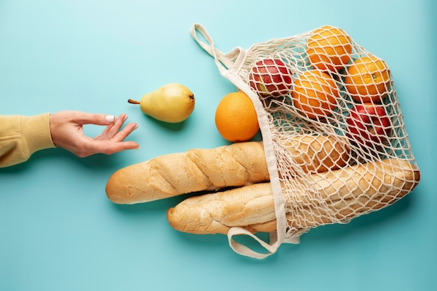 Close up on hand holding food