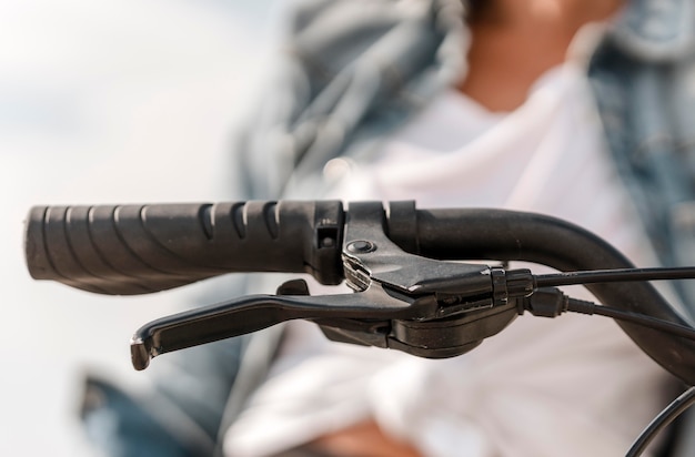 Free photo close-up of a handlebar grip