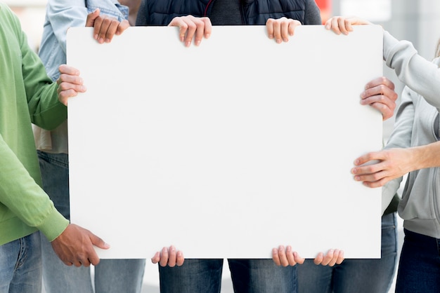 Close-up hands holding copy space black lives matter cardboard