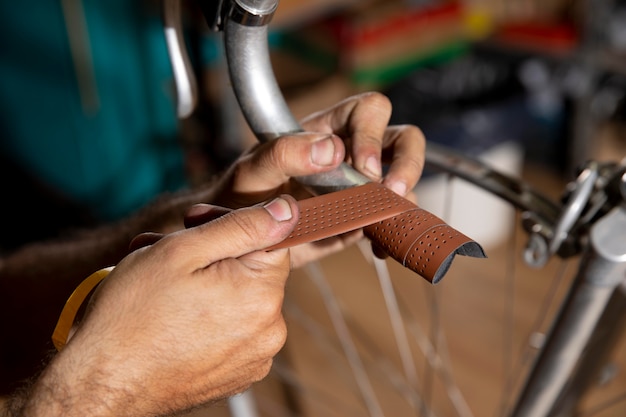 Close up hands performing maintenance service